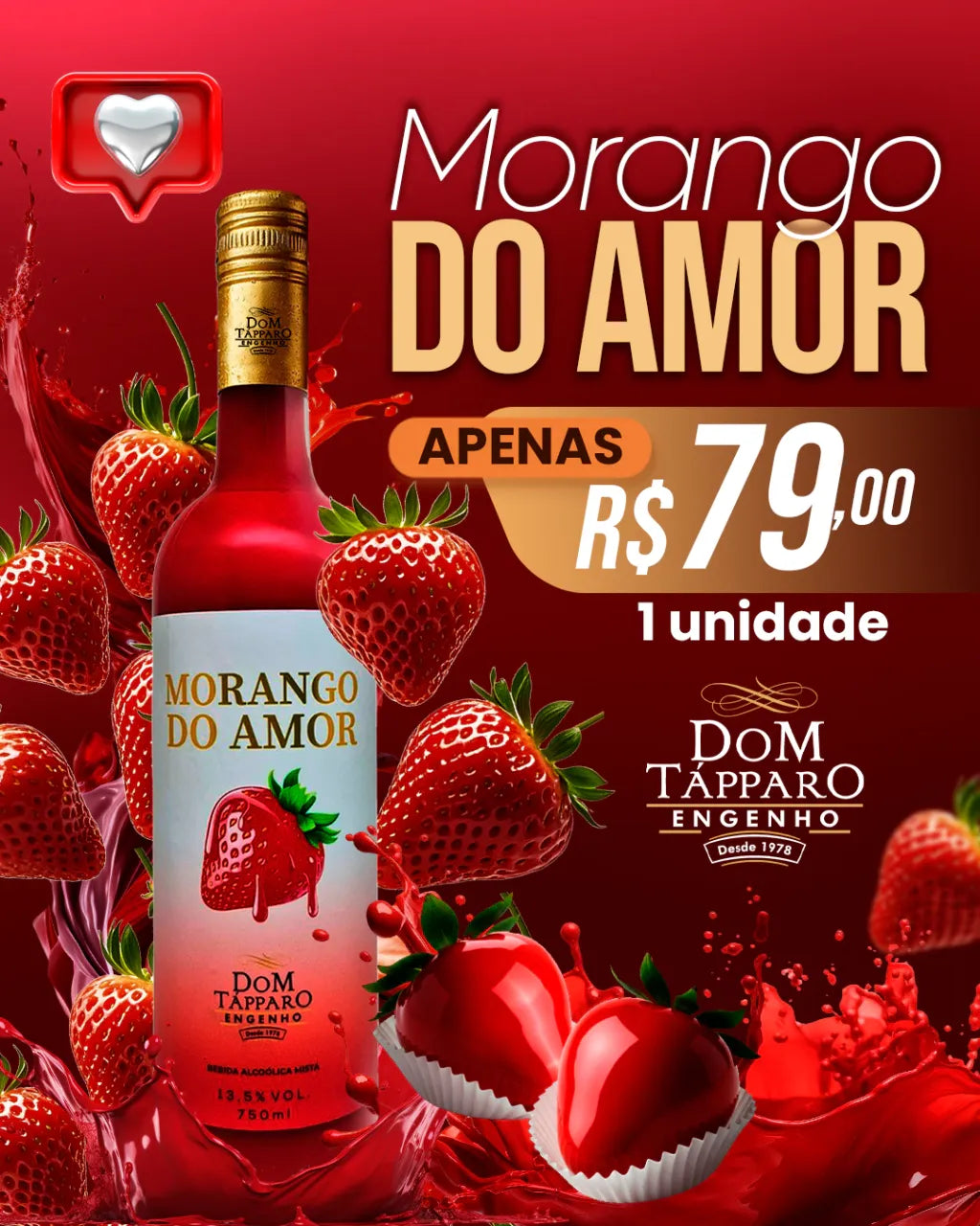 Bebida Alcoólica Mista Morango do Amor - 750ML (Cópia) (Cópia)